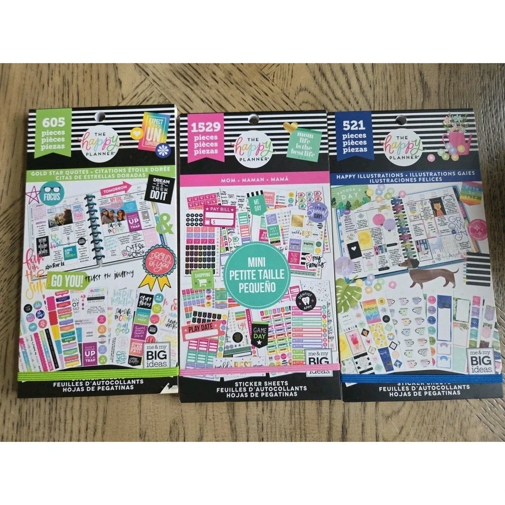 The Happy Planner Sticker Books LOT OF 3 New NWT Planner Stickers Happy Planner